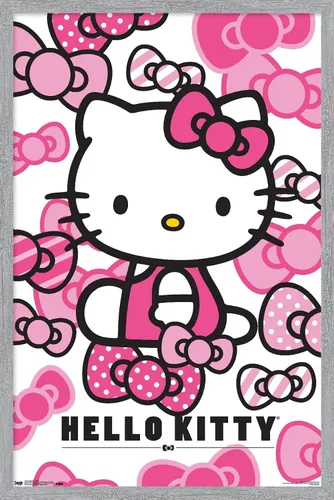 Vista 10 de Trends International Hello Kitty - Póster de pared con lazos, 14.725 x 22.375 pulgadas, versión enmarcada de madera de granero