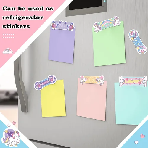 Vista 5 de Containlol 40 marcapáginas magnéticas de unicornio de regalo de regreso a clases, bonitos clips de página, marcadores de página a granel para aula