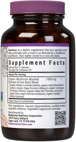 Vista 2 de BlueBonnet Nutrition Myco-7 Mushroom Defense - 7 hongos orgánicos de ciclo completo, para el sistema inmunológico y el bienestar, sin soja, sin