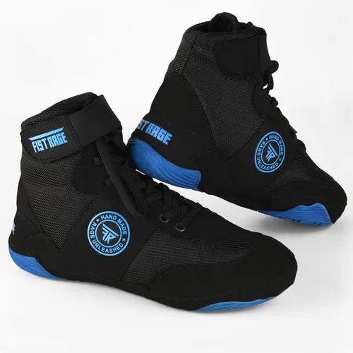 Vista 3 de FISTRAGE - Zapatos de lucha libre, deportes de lucha, entrenamiento maestro, malla unisex profesional para hombres y jóvenes, botas auténticas