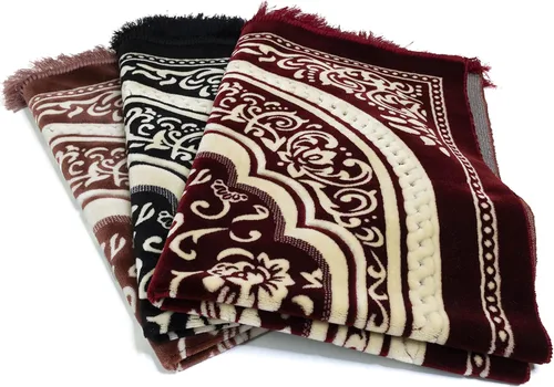 Vista 8 de Modefa Alfombra de oración de terciopelo islámico turco, gruesa, ancha, suave, para hombres y mujeres, tapete de oración grande, regalo de Eid