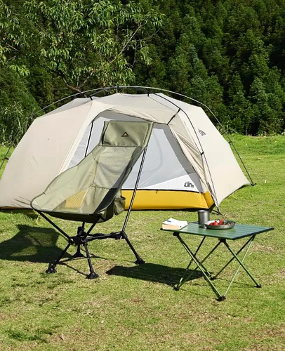 Vista 12 de iClimb - Mesa de camping ultraligera y compacta plegable con bolsa de transporte (color negro - L)