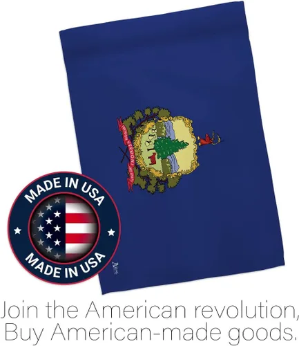 Vista 5 de Americana Home & Garden HS140546-BO-02 Vermont Americana States Juego de banderas verticales decorativas para la casa, 28.0 x 40.0 in con mástil