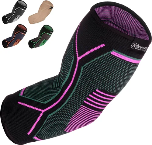 Vista 9 de Kunto Fitness - Codera de compresión (enviada desde Estados Unidos) para tendinitis, codo de tenista, tratamiento de codo de golf, reduce el dolor