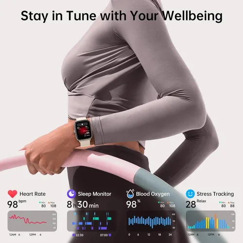 Vista 4 de Gydom Reloj inteligente para mujer, responder/hacer llamadas, pantalla HD