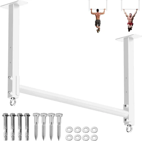 Vista 9 de Ceiling Mounted Pull Up Bar, Heavy Duty 700 LBS Multi Grip Pull Up Bars, 16"/24" Rafter Chin Up Bar, Ceiling Joist for Garage/Gym/Basement with