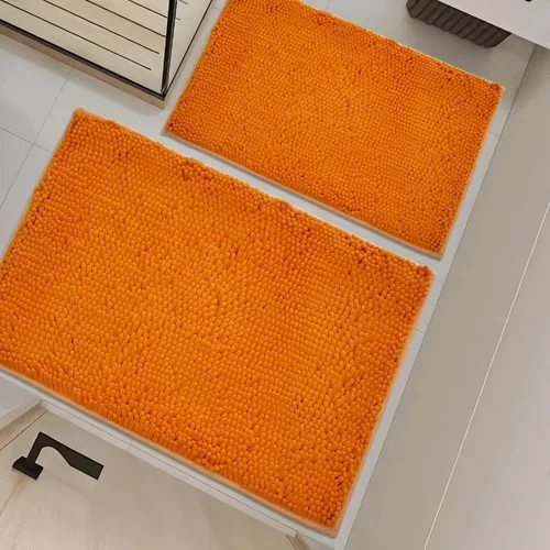 Vista 61 de Juego de alfombras de baño de 2 piezas, súper absorbente suave, gruesa, lavable en lavadora, alfombra de baño de chenilla antideslizante, alfombra