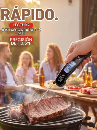 Vista 2 de Termómetro de carne, termómetro de alimentos para cocinar, negro mate