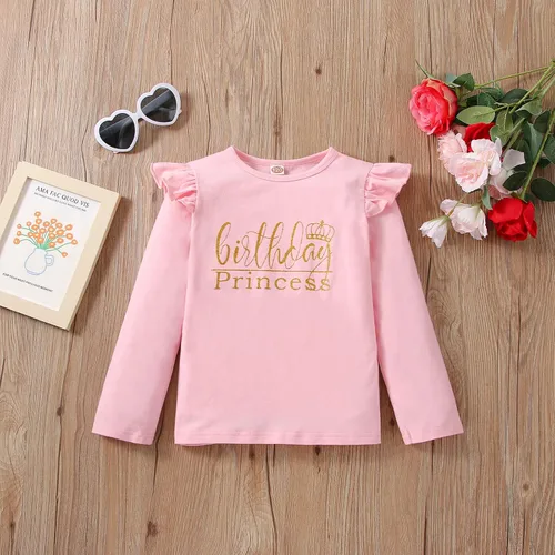 Vista 2 de Conjunto de camiseta de cumpleaños para niñas pequeñas, chaleco de princesa con volantes, camiseta sin mangas para bebés