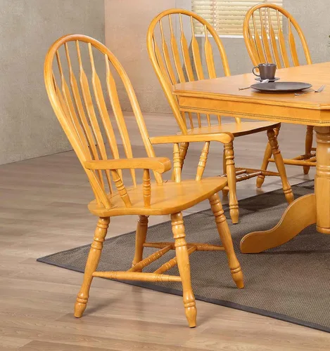Vista 2 de Sunset Trading Confort silla con brazos para comedor, 41", roble claro