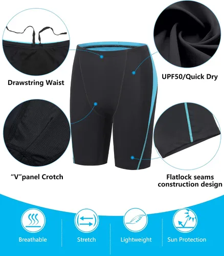 Vista 4 de Fiteng Bañadores de natación para hombre - Trajes de baño de resistencia para entrenamiento deportivo de competición de competición Tallas 32-42