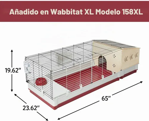 Vista 5 de MidWest Homes for Pets Extensión de conejera Extensión de madera para conejera para los modelos Midwest 158 y 158XL, 158HEX Negro