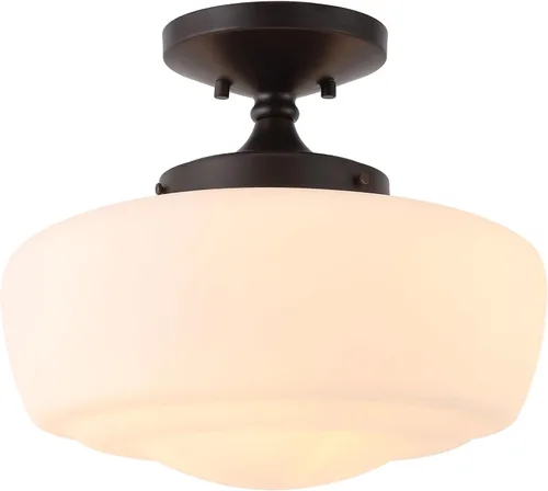 Vista 9 de JONATHAN Y Marfa 14" Clear Semi Flush Mount, Oil Rubbed Bronze/Brass Gold