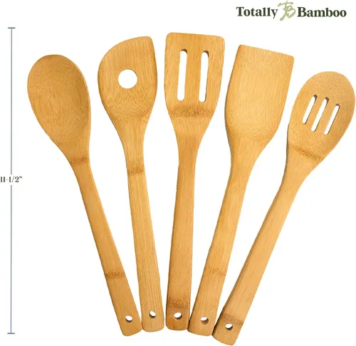 Vista 3 de Totally Bamboo Juego de utensilios de cocina de 5 piezas, 12" de largo