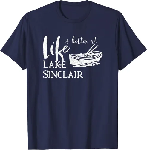 Vista 79 de Life is Better at Lake Sinclair Georgia Camiseta Negro