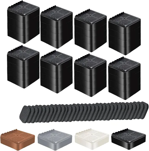 Vista 9 de shouwuhho Elevadores de muebles, paquete de 12 elevadores de cama con agarre antideslizante y soporte resistente, elevación de 1 pulgada, 2