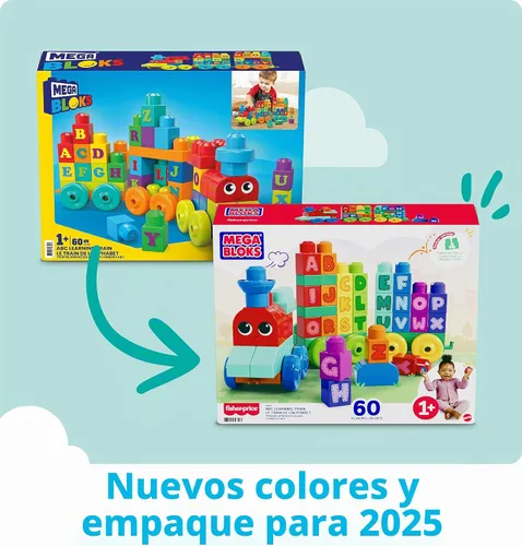 Vista 6 de MEGA BLOKS First Builders - Juego de bloques de construcción para niños pequeños, tren de aprendizaje ABC con 60 piezas, a partir de 1 año