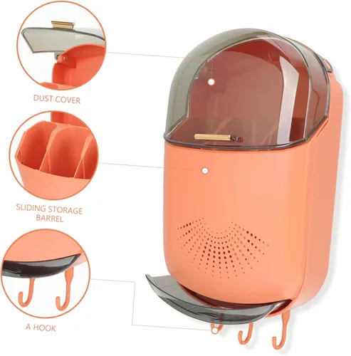 Vista 5 de SHOWERORO Soporte para palillos colgantes, montaje en pared, almacenamiento de palillos multifunción, organizador de utensilios de cocina, caja