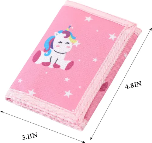 Vista 3 de Leyeve wallet,Kids Christmas gifts,Birthday Gifts Wallet,Kids Wallets for Girls,RFID Trifold Canvas Outdoor lovely cartoon Wallet for Kids-Wallet
