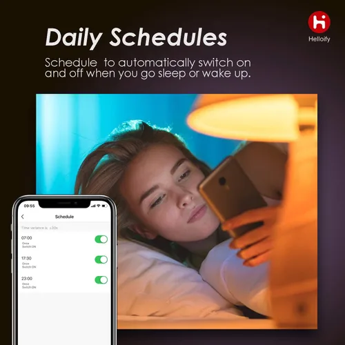 Vista 3 de helloify BR30 - Bombillas LED WiFi inteligentes, cambio multicolor RGBCW, blanco cálido a frío, regulable, compatible con Alexa y Google Home