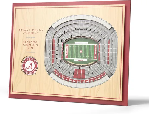 Vista 22 de YouTheFan - Póster para pared de la NCAA, vista de estadio en 3D de 5 niveles, Marrón