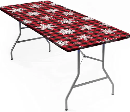 Vista 20 de Mantel rectangular elástico ajustable, con textura de madera de granja, cubierta de mesa de poliéster para mesa de bufé, picnic, cafeterías Mantel