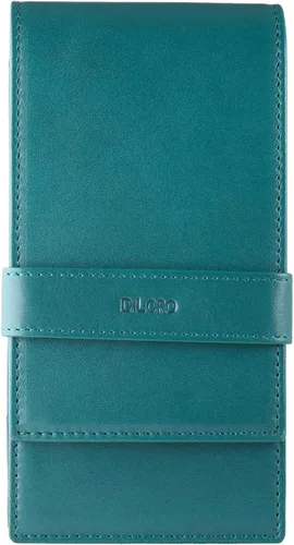 Vista 11 de DiLoro Estuche de cuero para bolígrafo cuádruple, soporte para cuatro bolígrafos y lápices Nappa Negro