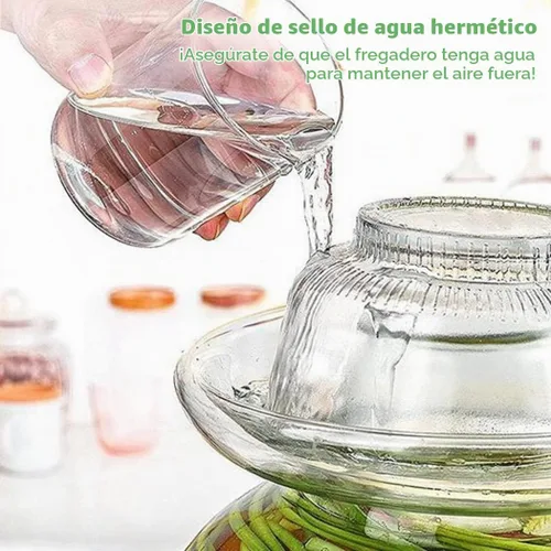 Vista 3 de Tarro de fermentación de vidrio de 1.5L/2.5L/4.5L, tarro de pepinillo sellado de gran capacidad, (B 2.5L/88oz)