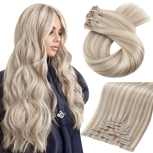 Vista 20 de Moresoo Genius - Extensiones de cabello humano real con clip, color negro azabache, invisibles, sin costuras, de trama de piel sintética