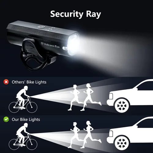 Vista 5 de Juego de luces de bicicleta recargable por USB, potente combinación de faros y luces traseras para bicicleta, 5 modos de luz, fácil de instalar