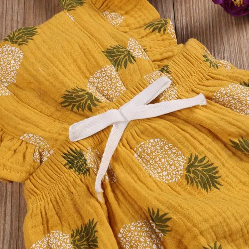 Vista 6 de Mameluco con volantes para bebé recién nacida, con diadema, ropa de verano