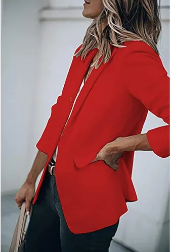 Vista 3 de GOKKILRW Chaquetas casuales para mujer, con frente abierto, manga larga, para trabajo, oficina, cárdigan