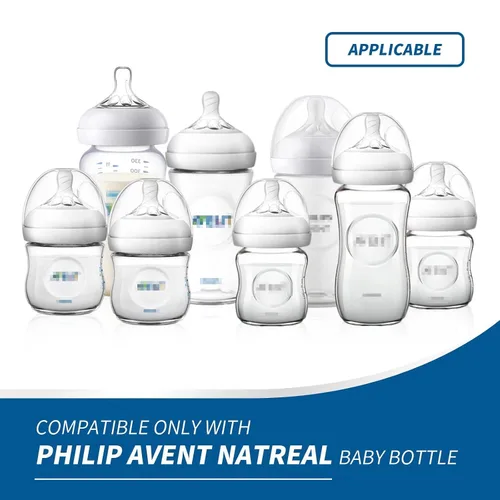 Vista 3 de Paquete de 2 asas de biberón compatibles con biberones Philips Avent, soporte para biberones, color blanco