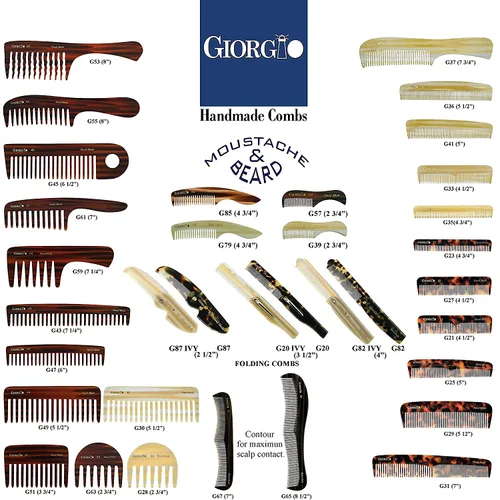 Vista 7 de Giorgio G49 Graphite, peine grande para desenredar el cabello, dientes anchos para cabello grueso, rizado y ondulado. Peine desenredante