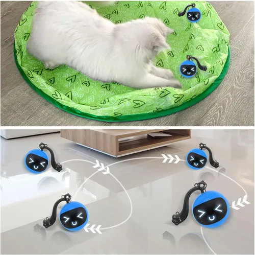 Vista 2 de Juguetes interactivos para gatos, simulación interior juguetes de caza para gatos, capucha de caza con bola de gato