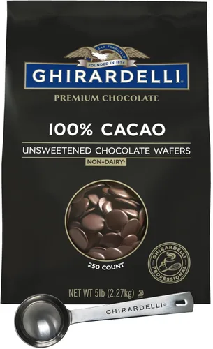 Vista 8 de Ghirardelli Pepitas de chocolate 60% cacao, bolsa de 5 libras con cuchara barista con sello Ghirardelli