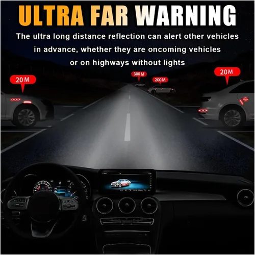 Vista 11 de GLSOWEE - Juego de 12 adhesivos reflectantes, protectores de manija de puerta de automóvil y adhesivos de advertencia para el espejo retrovisor