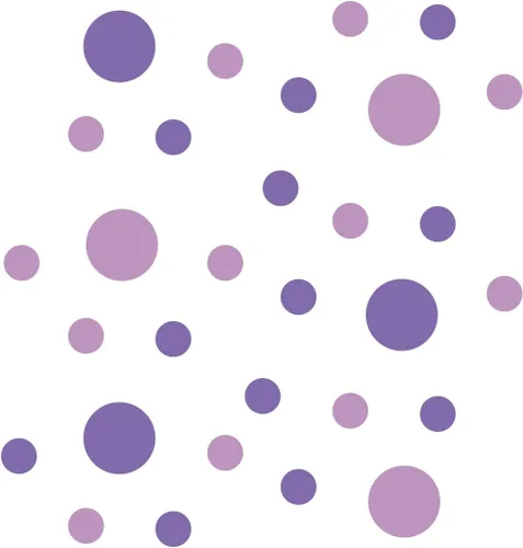 Vista 3 de Pegatinas de pared de vinilo lavanda/lila - círculos de 2 y 4 pulgadas (30 calcomanías)