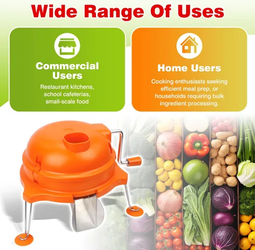 Vista 7 de CL003 Dicer comercial de verduras, CL003 Cuber manual de mesa resistente 1/4 "x 1/4" cortador de preparación de alimentos naranja herramienta