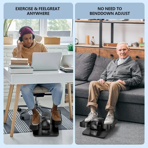 Vista 4 de Under Desk Elliptical Machine for Senior Mini Elliptical Leg Exerciser with Remote Quiet Portable Electric Seated Foot Pedal Exerciser for Home