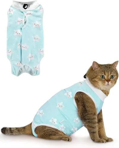 Vista 16 de ANWA Traje de Recuperación para Gatos - Mono transpirable para gatos hembras después de la cirugía, traje de recuperación quirúrgica para gatitos