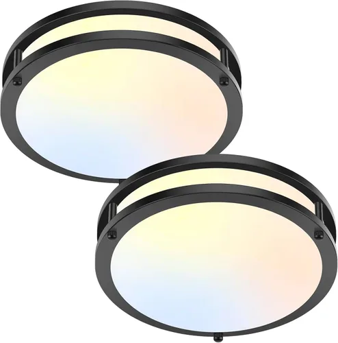 Vista 17 de Lámpara de techo LED de montaje empotrado de 10 pulgadas, 30W, 4000 lm, ajustable, 2700K/3000K/4000K/5000K/6500K, cambio de color, lámpara de techo