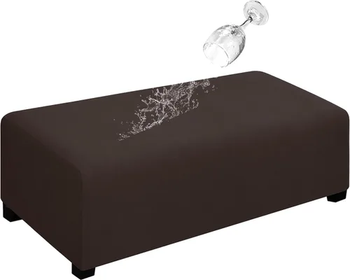 Vista 12 de Easy-Going Funda para Otomán Elástica 100% Doble Impermeable Rectangular Plegable Taburete de Almacenamiento Protector de Muebles Funda Suave