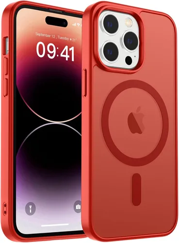 Vista 302 de zapica Funda magnética para iPhone Air, con protector de pantalla de vidrio templado, compatible con MagSafe, translúcida mate, a prueba de golpes