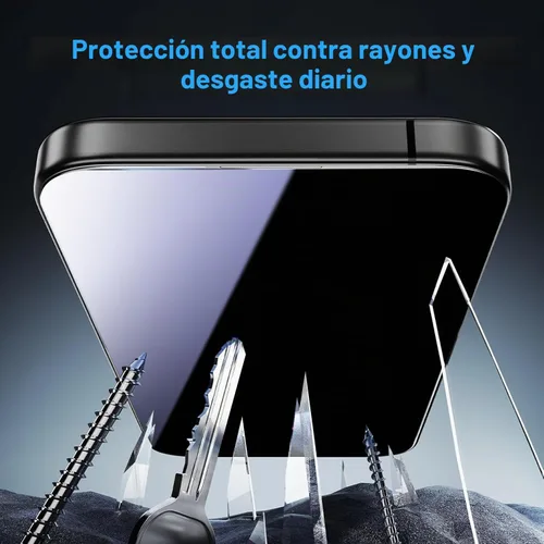 Vista 3 de OneFish Protector de pantalla para iPhone 13 Pro Max / 14 Plus de privacidad, vidrio templado antiespía de 4 vías de 360°, dureza 9H, bordes