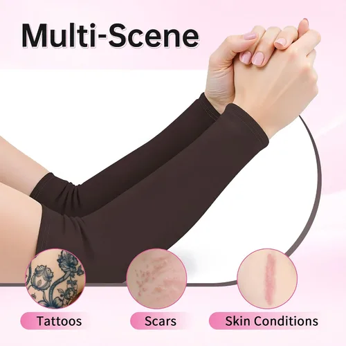 Vista 2 de Chrontier - Manga de brazo completo para hombres y mujeres, mangas refrescantes para brazos, protección UV, compresión, sol, ciclismo, correr, golf