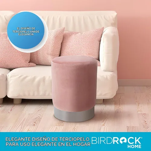Vista 6 de BIRDROCK HOME Otomana Redonda Reposapiés – Diseño Moderno Suave Acolchado – Ideal para Sala de Estar, Dormitorio – Reposapiés Compacto, Silla