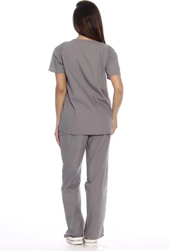 Vista 3 de Just Love uniforme médico con cuello en V para mujer