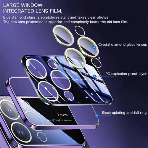 Vista 5 de Funda magnética de disipación de calor galvanizada para iPhone 13 14 Plus Pro Max, funda de refrigeración magnética sin marco para ventana grande