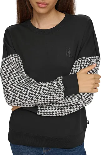 Vista 5 de Karl Lagerfeld Paris Blusa de manga larga con detalle de pata de gallo para mujer
